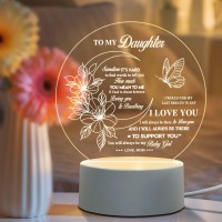 Benecharm Daughter Gifts From Mom - Mothers Day Gifts For Daughter, To My Daughter Birthday Graduation Wedding Gifts - Personalized Acrylic Night Light Gifts For Daughter From Mothers