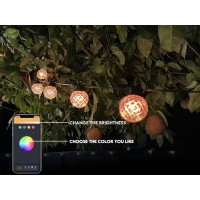 Solatec Led Smart String Lights Shatterproof 25 Rgbw Bulbs Color Changing Ip65 Waterproof Light App Control With Diy Color Scen