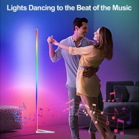 Miheal Corner Floor Lamp Smart Rgb Led Corner Lamp With App And Remote Control 16 Million Colors 68 Scene Music Sync Tim