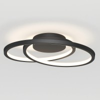 Artika Salto 15W Led Modern Swirl Flush Mount Ceiling Light Fixture, Matte Black - Ideal For Bedroom, Hallway, Kitchen - 700 Lumens, 2700-3300-4500 Kelvin, No Bulb Required