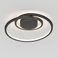 Artika Salto 15W Led Modern Swirl Flush Mount Ceiling Light Fixture, Matte Black - Ideal For Bedroom, Hallway, Kitchen - 700 Lumens, 2700-3300-4500 Kelvin, No Bulb Required