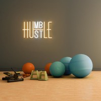 Hustle Led Neon Sign For Wall Decor Humble Party Decorations Usb Powered Switch Adjustable Brightness Led Neon Lights For Off