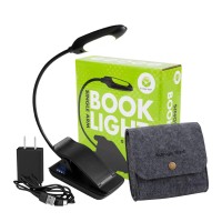 Ecologic Mart - Single Arm Rechargeable Book Light For Reading In Bed, Clip On Light For Reading Books With 9 Adjustable Reading Light Settings, 1200 Mah Portable Light Battery With Felt Case