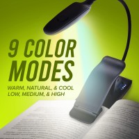 Ecologic Mart - Single Arm Rechargeable Book Light For Reading In Bed, Clip On Light For Reading Books With 9 Adjustable Reading Light Settings, 1200 Mah Portable Light Battery With Felt Case