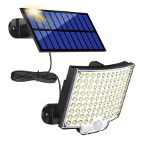 Mpj Solar Light For Outdoor, 106 Led Solar Light Outdoor With Motion Sensor, Ip65 Waterproof, 120A Lighting Angle, Solar Wall Light For Garden With 165 Ft Cable