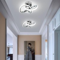 Hallway Light Acrylic Modern Led Ceiling Light Fixtures Cool White 6000K Close To Ceiling Lights For Bedroom Bathroom Kitchen Balcony Corridor Stair Aisle Lamp Curved Creative Design Ceiling Lamps