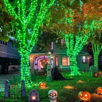 Jmexsuss 600 Led Green Solar Halloween Lights 207 Ft Solar String Lights Outdoor Waterproof 8 Modes Solar Christmas Lights For