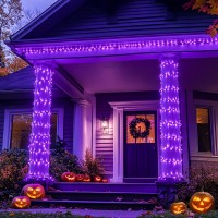 Jmexsuss 600Led Purple Solar Halloween Lights 2067Ft Outdoor Waterproof Solar Christmas Lights 8 Modes Purple String Lights F