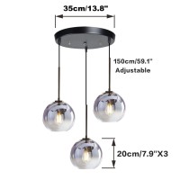 Kco Lighting 3 Pendant Light Fixtures Ceiling Hanging Large Glass Cluster Chandelier Nordic Mercury Glass Pendant Light Modern C