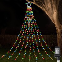 Ztx Christmas Outdoor Tree Light,Christmas Decorations Lights With 8 Lighting Modes,Waterfall Christmas Tree Lights For Christmas,Wedding,Party,New Year Gifts(Multicolor)