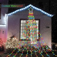 Ztx Christmas Outdoor Tree Light,Christmas Decorations Lights With 8 Lighting Modes,Waterfall Christmas Tree Lights For Christmas,Wedding,Party,New Year Gifts(Multicolor)