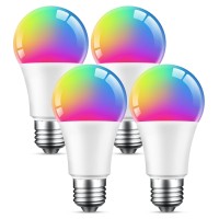 Beantech Smart Bulb, Wifi Light Bulbs, Color Changing Light Bulb, Smart Light Bulbs Work With Alexa & Google Assistant, A19 Rgb Alexa Light Bulb, Rgb+White, Dimmable Led Light Bulbs, 4 Pack