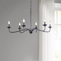 pComplete your home dcor with the Hampton Hill Brighton Chandelier Showcasing a matte black finish this metal chandelier features six elegant lightbulb sockets to beautifully illuminate your space With a cord length of 72inches and an adjustable base this