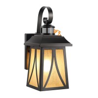 Cloudy Bay Motion Sensor Outdoor Wall Lantern, Dual-Bright Wall Light For Entryway Porch Doorway Garage Balcony,E26 Filament Led Bulb Included,Oil Rubbed Bronze