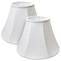 Double White Lamp Shade Set Of 2, Tootoo Star Large Barrel Lampshade For Floor Light And Table Lamp 6X12X8.5 Inch, Diy Fabric Natural Linen Hand Crafted, Spider (White, 6X12X8.5 Inch)