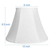 Double White Lamp Shade Set Of 2, Tootoo Star Large Barrel Lampshade For Floor Light And Table Lamp 6X12X8.5 Inch, Diy Fabric Natural Linen Hand Crafted, Spider (White, 6X12X8.5 Inch)