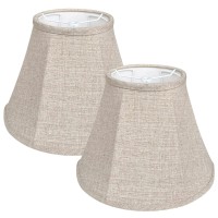 Double Brown Lamp Shade Set Of 2, Tootoo Star Large Barrel Lampshade For Floor Light And Table Lamp 6X12X8.5 Inch, Diy Fabric Natural Linen Hand Crafted, Spider (Brown, 6X12X8.5 Inch)