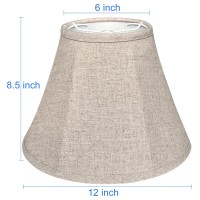 Double Brown Lamp Shade Set Of 2, Tootoo Star Large Barrel Lampshade For Floor Light And Table Lamp 6X12X8.5 Inch, Diy Fabric Natural Linen Hand Crafted, Spider (Brown, 6X12X8.5 Inch)