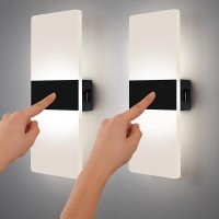 Ankboy Led Wall Sconces Set Of Two Battery Operated With Switch, Cordless Magnetic Wall Lamp Rechargeable Usb Bedside Wall Light Fixtures For Bedroom, 3 Brightness Adjustable, Cool White 6000K