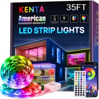 Kenta Led Strip Lights 35Ft Smart Light Strips With App Control Remote, 5050 Rgb Led Lights For Bedroom, Music Sync Color Changing Lights For Room Party