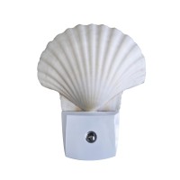 Nautical Crush Trading Sea Shell Light Auto Seashell Night Light 1 Pc White Clam Sea Shell Night Light Shell Plug In Beach