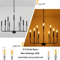 Black Chandelier Modern Farmhouse Chandeliers For Dining Room 9Lights Candle Pendant Lights Kitchen Island Rustic Industrial B