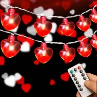 Couah 10Ft Valentine'S Day String Light Heart Shaped Party Decorations Battery Operated For Mother'S And Father'S Day, Wedding Anniversary, Birthday, Holidays And Valentines Day Party Favors Supplies