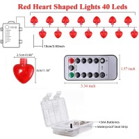 Couah 10Ft Valentine'S Day String Light Heart Shaped Party Decorations Battery Operated For Mother'S And Father'S Day, Wedding Anniversary, Birthday, Holidays And Valentines Day Party Favors Supplies