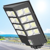 A-Zone 1000W Solar Street Lights Outdoor Waterproof - 80000Lm High Brightness Dusk To Dawn Led Lamp, With Motion Sensor And Remote Control, For Parking Lot, Yard, Garden, Patio, Stadium, Piazza