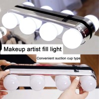 Yuecoom Portable 4 Led Makeup Lights, Cordless Rechargeable Vanity Mirror Light, Dressing Table Light, Makeup Wall Lamp Kit For Bathroom