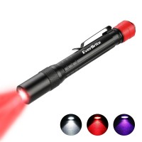 Everbrite Red Light Flashlight With 395Nm Blacklight Uvwhite Light Multifunction Led Pocket Pen Light Aaa Batteries Included