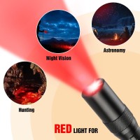 Everbrite Red Light Flashlight With 395Nm Blacklight Uvwhite Light Multifunction Led Pocket Pen Light Aaa Batteries Included