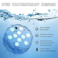 Mudder 12 Pack Submersible Led Lights With Remote Waterproof Pool Underwater Led Light Battery Operated Bathtub Light 16 Color C