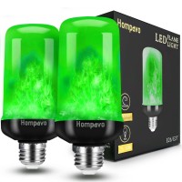 Hompavo Upgraded Led Flame Light Bulbs Green Flickering Light Bulbs With Upside Down Effect E26 Flame Bulb For Home Hallowee