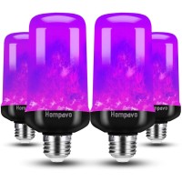 Hompavo ?Upgraded? Led Flame Light Bulbs Halloween Decorations, 4 Modes Flickering Light Bulbs With Upside Down Effect, E26/E27 Base Flame Bulb For Christmas Party Home Indoor & Outdoor (4 Pack)