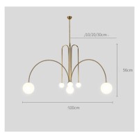 Led Modern Chandelier Lamp, Creative Ceiling Light Deco Fixtures Modern Glass Ball Pendant Lamp Living Room Dining Kitchen Home Light Decor,Modern Led Chandelier (Color : Golden-Small)