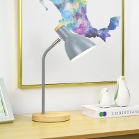 Lampwell Helle Office Desk Lamp For Home Office,Grey Adjustable Desk Lamp For Bedrooms,Wood Desk Lamp For Desk,Kids Desk Lamp For Girls,Student Desk Lamp For Dorm,9.69