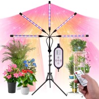 Grow Lights For Indoor Plants,5 Heads Plant Light For Indoor Plants,Led Full Spectrum Grow Light,Plant Grow Light With 60'' Tripod,Red Blue Warm White Grow Lamp With Timer & Remote Control (Red Blue)