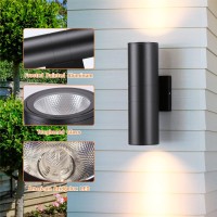 Dakaful Up And Down Wall Lights 1 Pack, Cylinder Outdoor Wall Sconce Light Aluminum Modern Outdoor Light Fixture And Exterior Wall Sconces Anti-Rust Waterproof For Porch Patio Wet Location Door Way