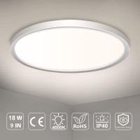 9 Inch Led Flush Mount Ceiling Light Fixture, 4000K Nature White Flat Lamp, 18W Super Slim Led Ceiling Lighting Home Modern Decor Lights For Living Room Bathroom Kitchen Bedroom Hallway Balcony, Round