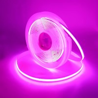 Xunata Cob Led Strip Lights, 1M/3.3Ft Non-Waterproof Flexible Cob Led Rope Lights Dc 5V 320 Leds/M Super Bright Pink Bendable Tape Lights With Usb Touch Dimming For Living Room Lighting Decoration