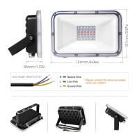 30W Led Rgb Flood Light, Dimmable Color Changing Spotlights With Remote Control, Ip67 Waterproof Outdoor Security Lights 16 Colors 4 Modes Decorative Lamp For Landscape Party Stage, 10 Pack