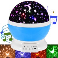 Night Light For Kids Room Music Night Light Projector Baby Star Night Light Rotating Color Changing Light With Music Sleep Lamp Star Projector Night Light Gift For Girls Boys Bedroom Nursery (Blue)