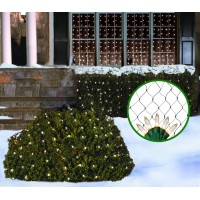 Tupkee Christmas Light Net - 150 Clear Warm Mesh Lights - Random Shimmering Twinkle Lights - 21 Of 150 Lights Twinkle - 4 Ft X 6 Ft - Outdoor/Indoor - Net Lights For Bushes, Hedges Or Trees