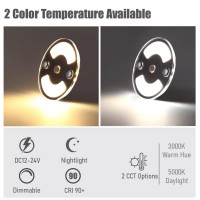 Obeaming Rv Boat Interior Led Puck Light3 Inch Dimmable Acrylic Disk Light Blue Nightlight12 Volt Panel Light For Camper Van