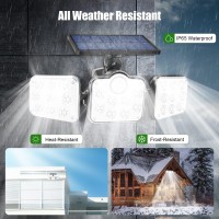 Ybing Solar Lights Outdoor, 4 Pack Solar Powered Outdoor Lights Waterproof With Motion Sensor, 3 Adjustable Heads, 270 Wide Angle For Garage Patio Porch Garden Yard