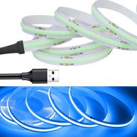 Rye Cob Led Strip Lights Usb Powered 5V 492Ft15M Flexible Led Tape Lights Cri 80 800Lmm 320Ledsm For Indoors Outdoors Diy