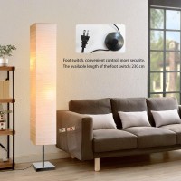 Modern Floor Lamp Dimmable 3 Levels Brightness Paper Tall Lamp Standing Lamps With Lampshade 55 Minimalist Floor Lamps For O