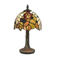 Home Supplies Tiffany Lamps, Stained Glass Handmade Tiffany Vintage Bedside Table Lamps For Living Room, Bedroom, And Lounge 8 Inches Shade Diameter And 13 Inches Height(Elegant Harvest Tiffany Style)