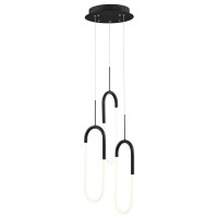 Led Three Clips Chandelier, Dimmable, Matte Black(D0102Hgenfa)